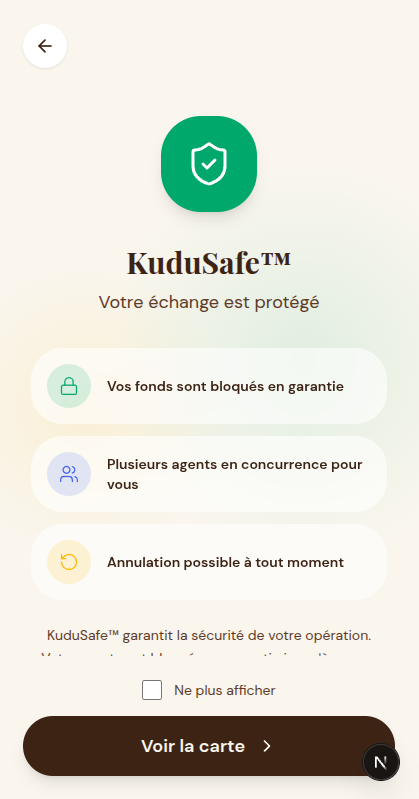 Kudu app — track a held deal