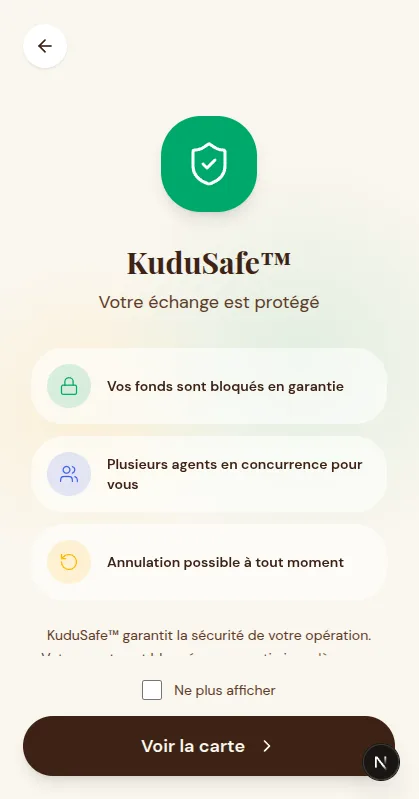 Kudu app — track a held deal