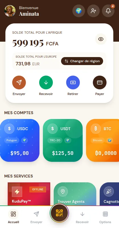Kudu app — your accounts and balances